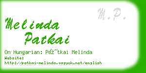 melinda patkai business card